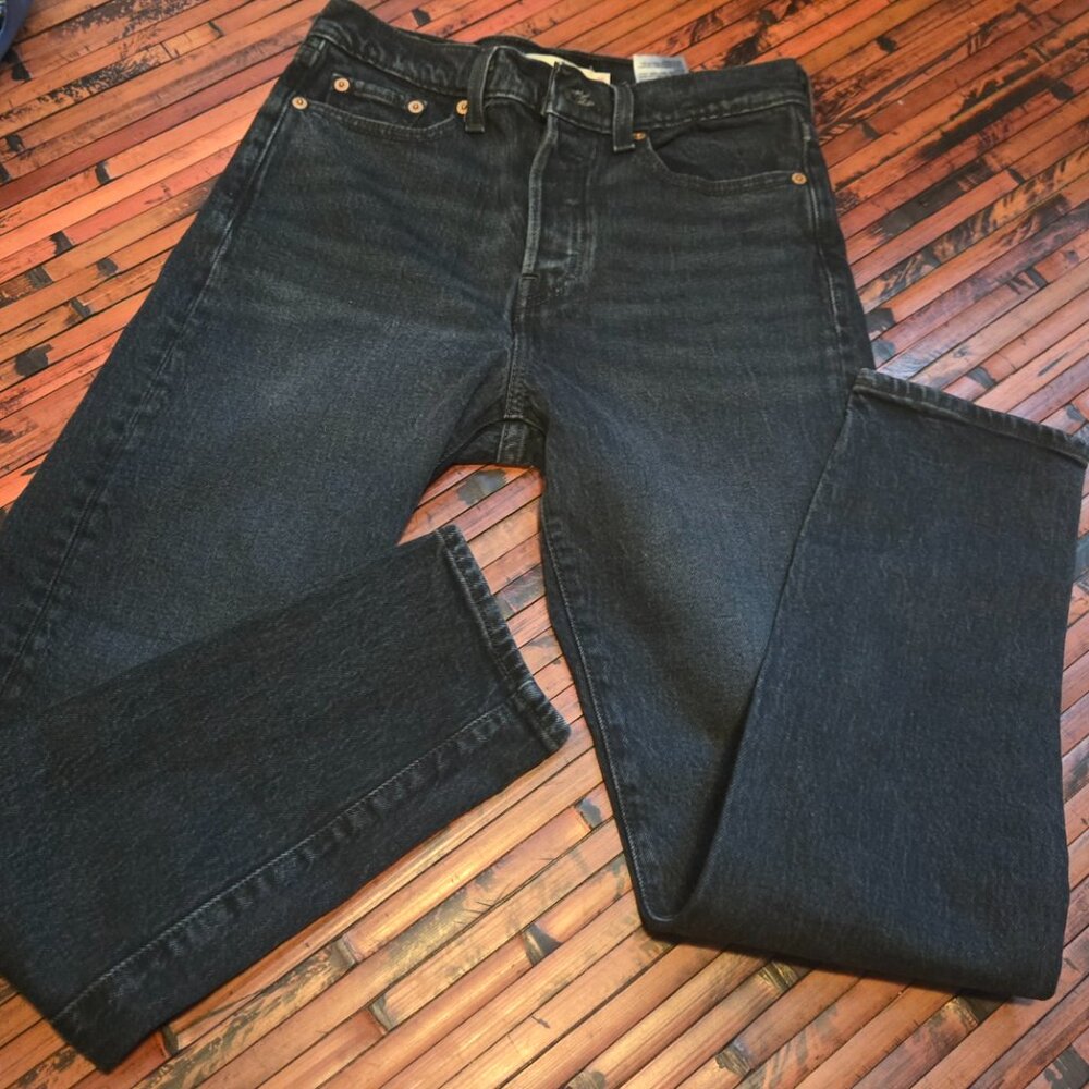 WOMEN'S LEVI'S PREMIUM BLACK WEDGIE JEANS SIZE 26